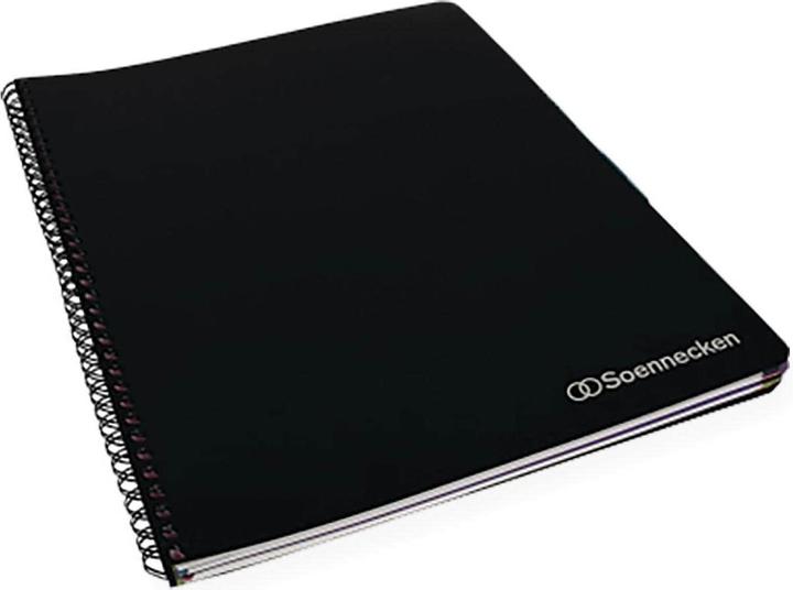 Image du produit Soennecken Officebook 2351 DIN A4+ 90g 80Bl. 4fbg. edge 3Register kar. (A4+, Quadrillé, Couverture rigide)