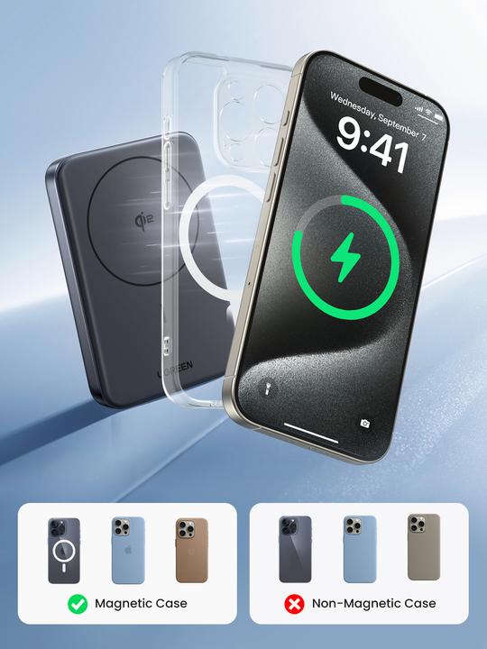 Image du produit Ugreen Magnetic Wireless Power Bank (10000 mAh, 30 W, 37 Wh)