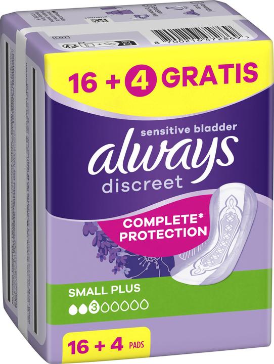 Actual product image Always Discreet Incontinence, Small Plus 16+4 FREE incontinence pants (20 x)