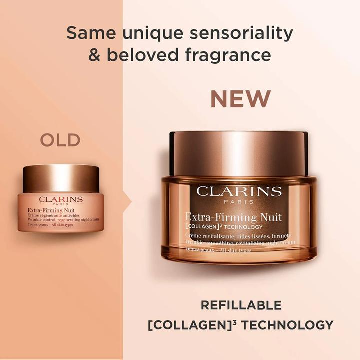 Actual product image Clarins Extra-Firming Nuit (COLLAGEN)³ TECHNOLOGY Crème Toutes Peaux Refill (50 ml, Night cream)