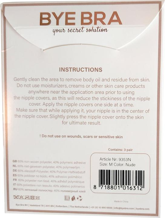Immagine prodotto Bye Bra Copricapezzoli di seta (XL, confezione da 3)