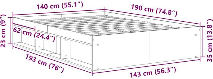 Image du produit vidaXL Bettgestell (135 x 190 cm)