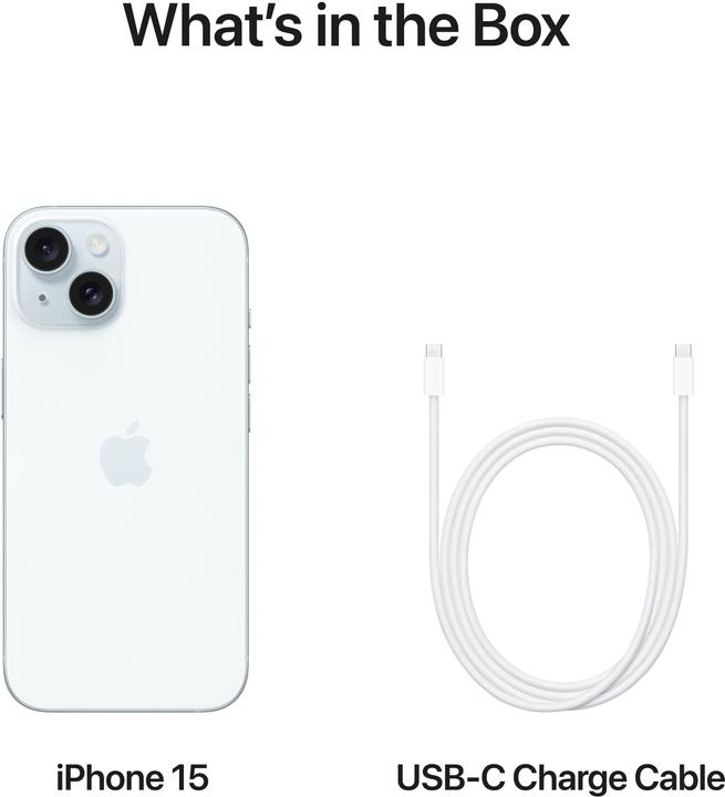 Image du produit Apple iPhone 15 (128 Go, Bleu, 6.10", SIM + eSIM, 48 Mpx, 5G)