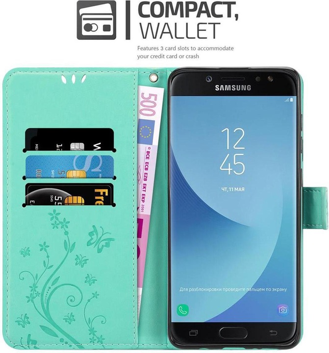 Actual product image Cadorabo Flower Book Cover (Samsung Galaxy J7 2018)