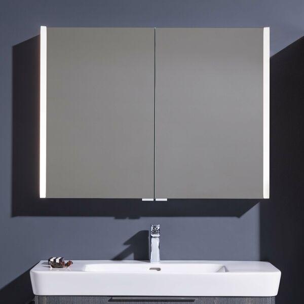 Actual product image Laufen Frame 25 Mirror cabinet, vertical lighting, outside stop, 750x150x1000 (15 x 100 x 75 cm)
