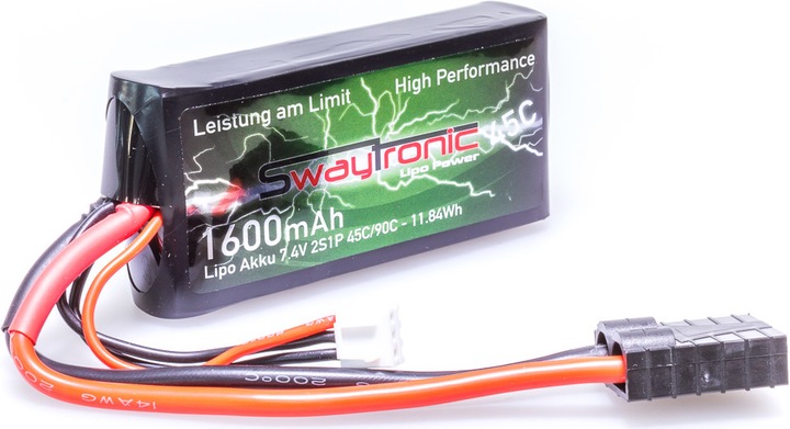Actual product image Swaytronic Sway-TRX 2S 7.4V 1600mAh 45C/90C TRX (7.40 V, 1600 mAh)