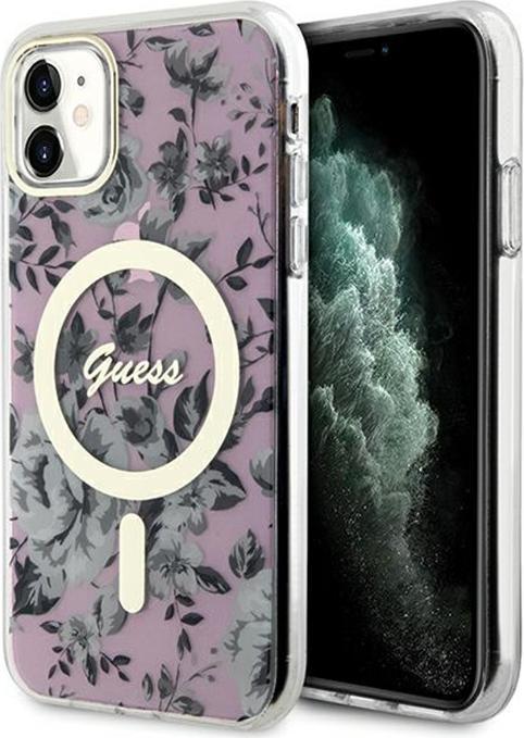 Immagine prodotto Guess GUHMN61HCFWSP Custodia rigida iPhone 11 / Xr 6,1" różowy/rosa Flower MagSafe (Apple iPhone 11)