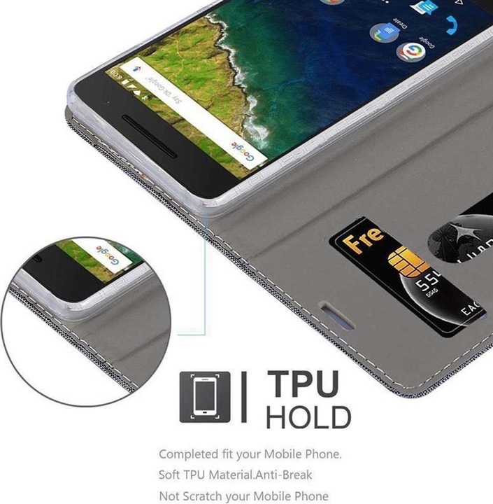 Produktbild Cadorabo Book Jeans Optik Cover (Huawei Nexus 6P)