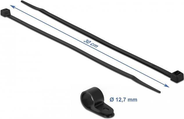 Image du produit Delock Kit d'attaches de câble - 30 cm - noir (300 mm, 10 pcs)