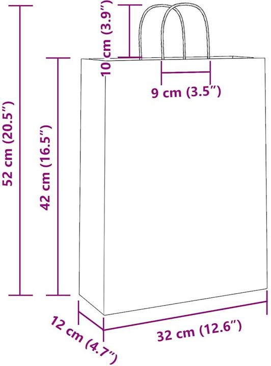 Actual product image vidaXL Papiertragetasche (50 pcs.)