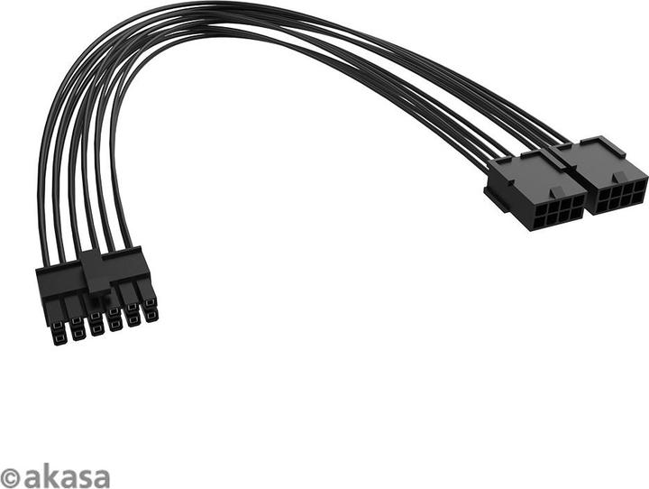 Actual product image Akasa PCIe 12-pin na Dual 8-pin adaptér (30 cm, 8 pin EPS)