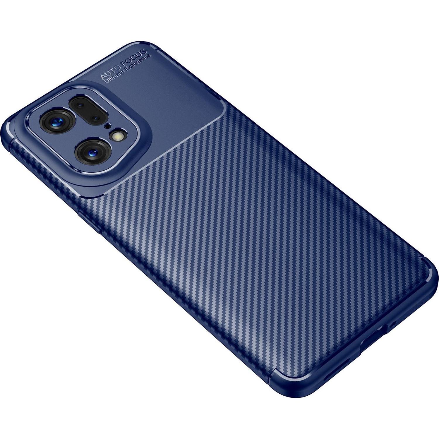 Thumbnail - Cover-Discount OPPO Find X5 Pro - Carbon Fiber Case blau (Oppo Find X5 Pro), Smartphone Hülle, Blau
