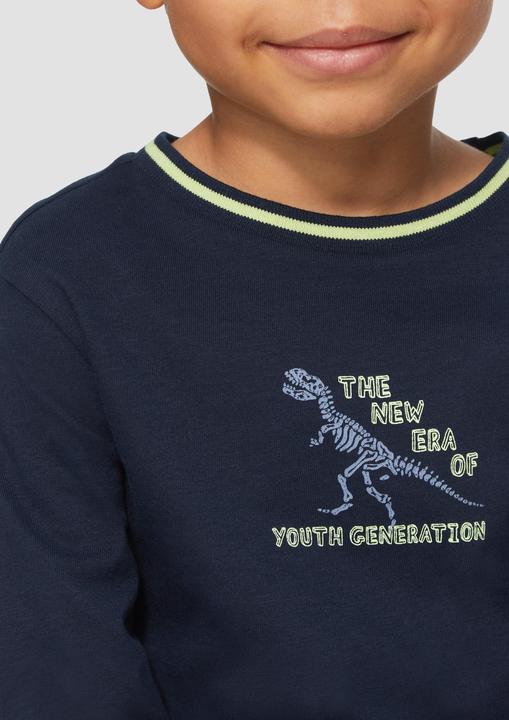 Produktbild S.Oliver T-Shirt Baumwoll-Longsleeve mit Print- und Kontrastdetails (92)