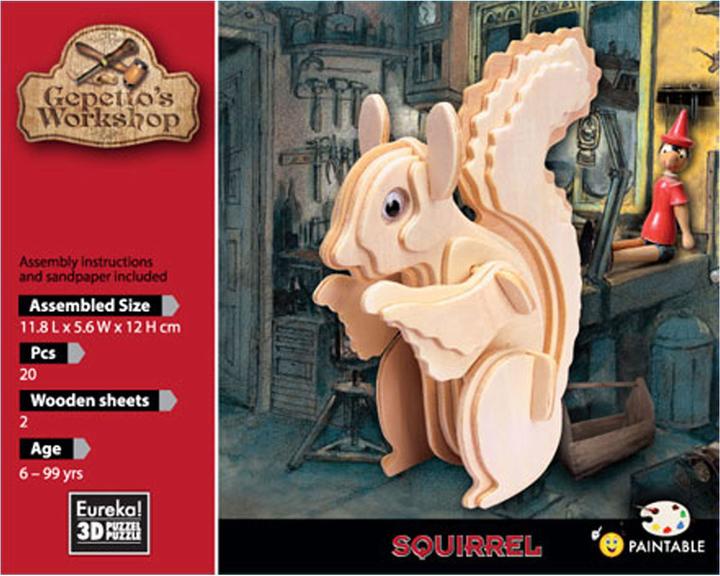 Actual product image Eureka! Gepetto's Workshop wooden construction kit 3D - squirrel