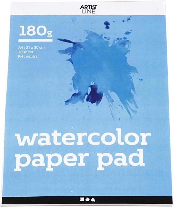 Image du produit Creativ Company Aquarelblok Wit A4 180gr, 20 Vellen (210 x 297 mm)