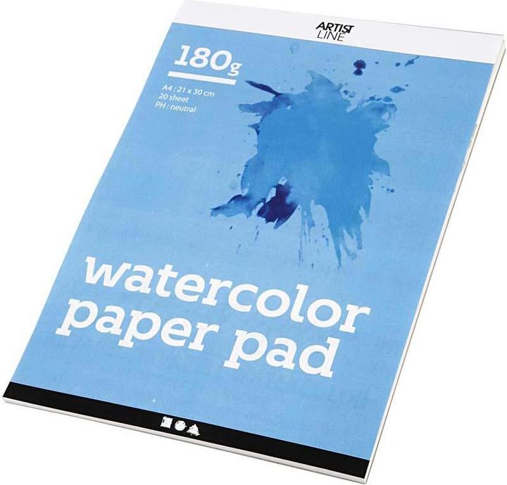 Image du produit Creativ Company Aquarelblok Wit A4 180gr, 20 Vellen (210 x 297 mm)