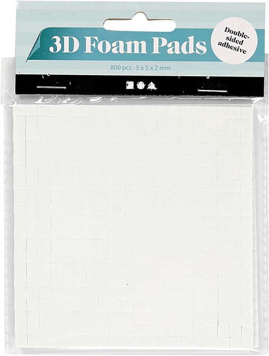 Creativ Company 3D Foam Pads Wit 5x5x2mm, 2 Vellen