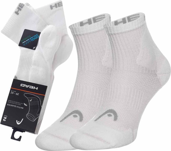 Immagine prodotto Head Calzini unisex da adulto Match Quarter (confezione da 2), bianco, 39/42 (39 - 42)
