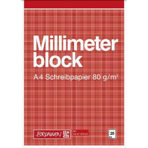 Produktbild Brunnen Millimeterblock DIN A4 Millimeter (A4, Kariert)