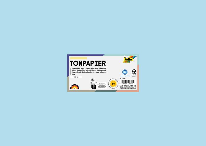 Actual product image Folia Clay paper, DIN A3, 130 g/sqm, ice blue (130 g/m²)
