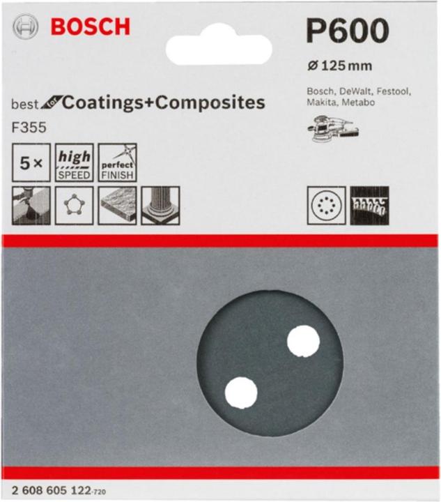Produktbild Bosch Professional Zubehör PRO F355 Schleifblatt, 125 mm, G600 (600)