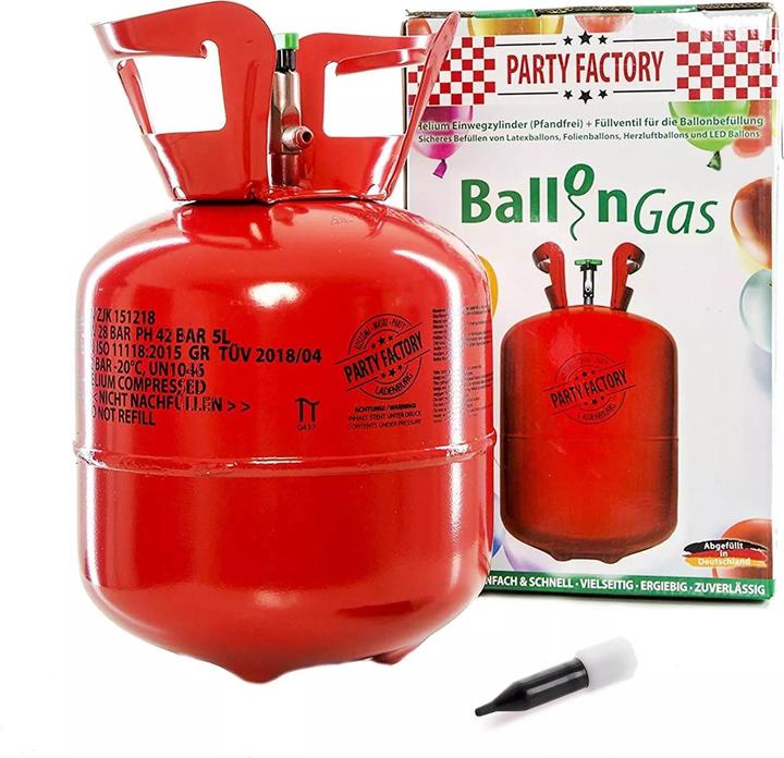 Actual product image CreaDiva Helium disposable cylinder for up to 20 midi balloons - 140 litres / 0.14 m3