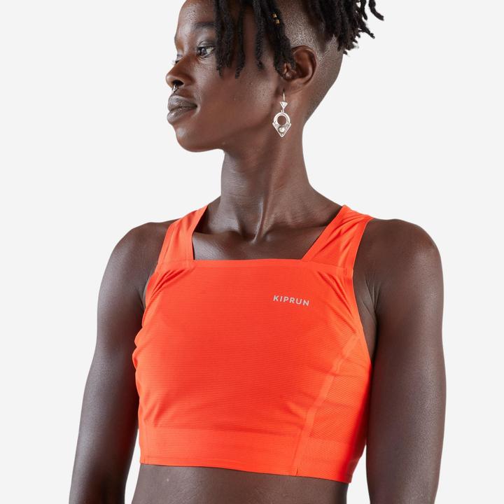 Image du produit Kiprun Crop top de Running léger Femme - Race crop 900 Light rouge Méline ROLLIN (M)