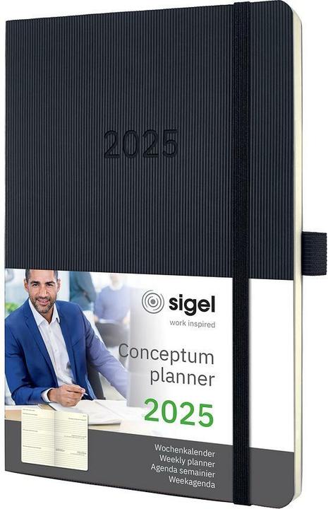 Produktbild Sigel Wochenkalender 2025 C2522 1W/2S schwarz 21x13.5cm (A5, Deutsch)