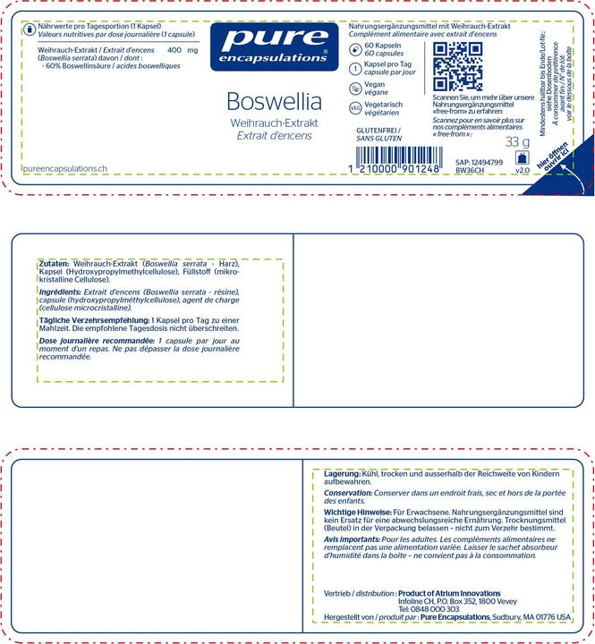 Actual product image Pure encapsulations Boswellia (60 Piece, Capsules, 60 g)