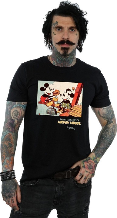 Actual product image Disney Mens Mickey Mouse Building A Building T-Shirt (4XL)