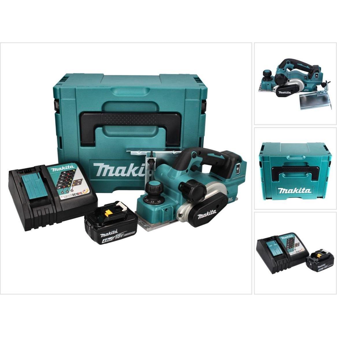 Thumbnail - Makita, Hobelmaschine, DKP 181 RM1J Akku Hobel Falzhobel 82 mm 18 V Brushless + 1x Akku 4,0 Ah + Ladegerät + Makpac