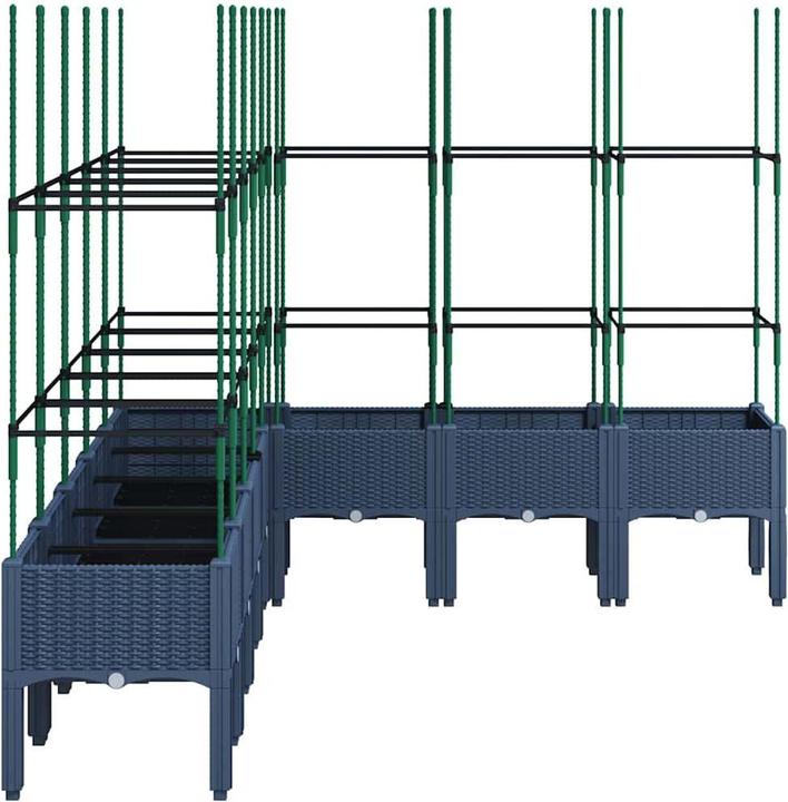 Image du produit vidaXL Bac à plantes avec treillis PP