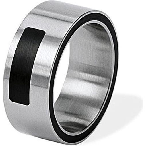 Thumbnail - Xen, Ring, Bandring mit Keramik schwarz 10 mm, (50)