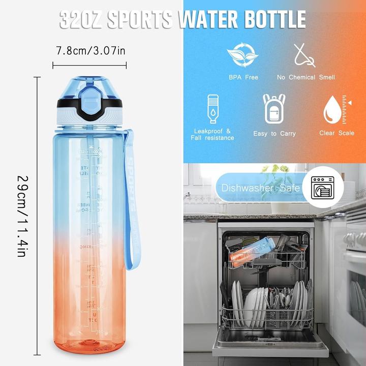 Image du produit ASMI Trinkflasche mit Zeitmarkierung (1 l)
