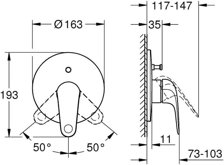 Produktbild Grohe Quickfix Swift Een Transplantate Bad/Dusch gemischter Vater - Konstruktionsset für versteckte