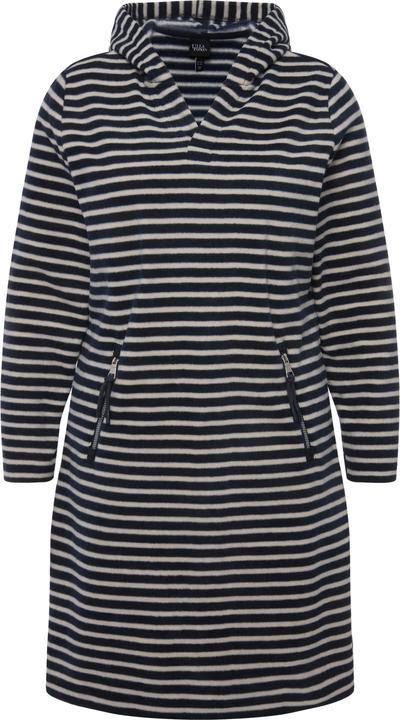 Image du produit Ulla Popken Robe en molleton à rayures, capuche et manches longues, col en V (46, 48)