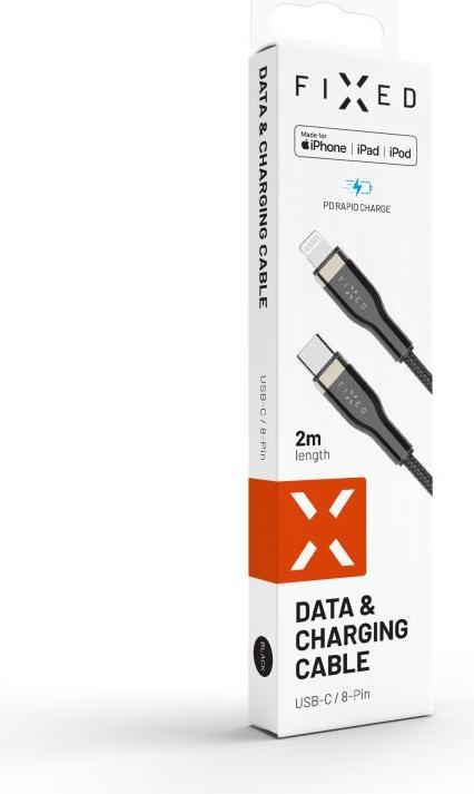 Image du produit Fixed Câble tressé USB-C/Lightning, 2m, noir (2 m)