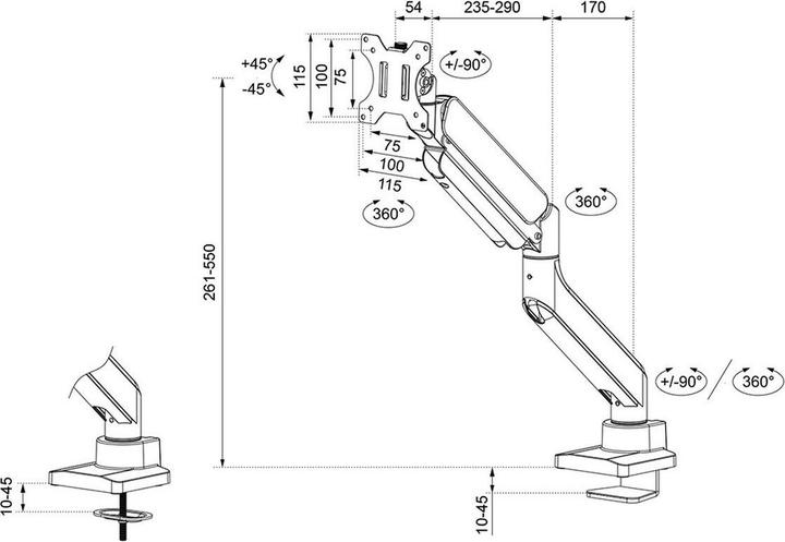 Actual product image Neomounts Desk Mount 1 Ultra Wide Screen (Table, 49", 18 kg)