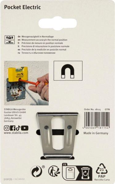 Actual product image Stabila Mini spirit level 7 cm Pocket E (7 cm)