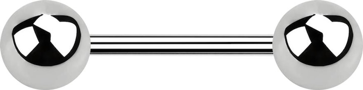 Image du produit Star Piercing Micro Barbell argent avec deux boules (sans laiton, Acier chirurgical 316L)