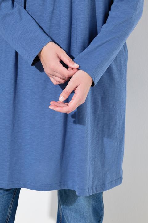 Image du produit Ulla Popken T-shirt long, col tunisien et manches longues, coupe évasée (50, 52)