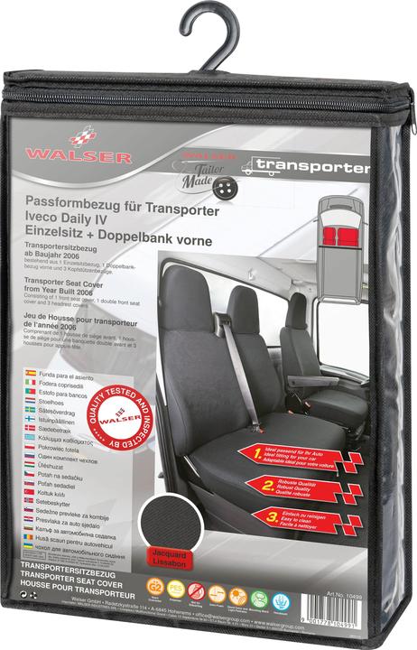 Image du produit Walser Housses de siège pour Iveco Daily IV, 1 siège simple à l'avant &amp  banquette double à l'avant