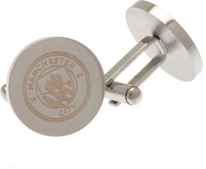 Manchester City FC Runde Manschettenknöpfe aus Edelstahl (100% synthetisches Material)