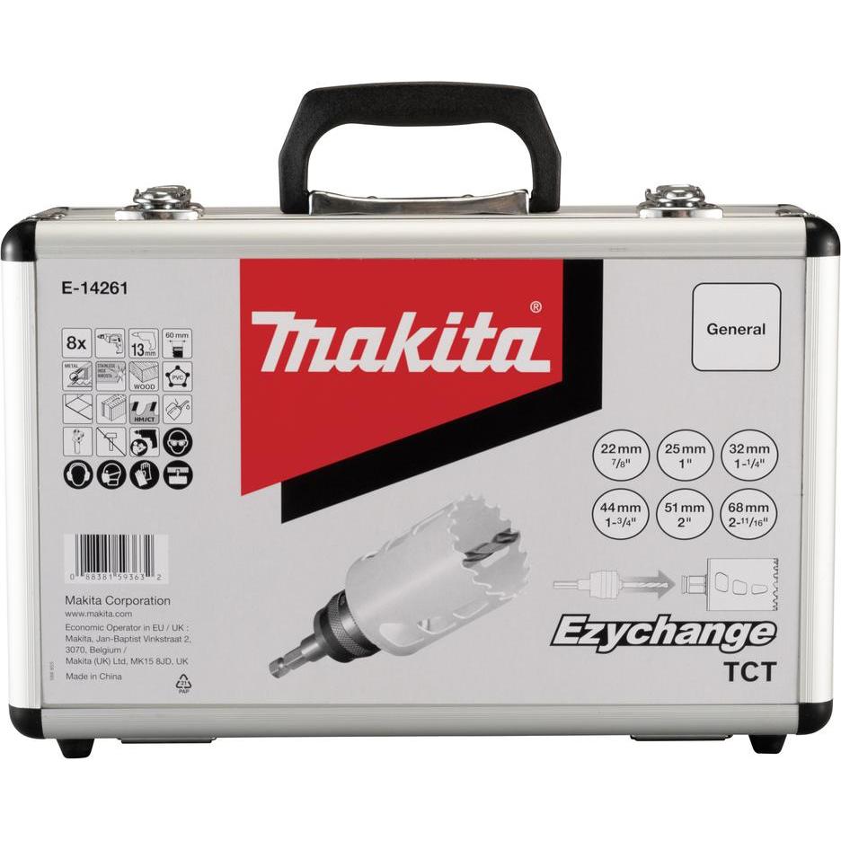 Thumbnail - Makita, Lochsäge, EzychangeTCT Lochs.Set 8-tlg. (68 Millimeter, 51 Millimeter, 22 Millimeter, 44 Millimeter, 32Millimete...