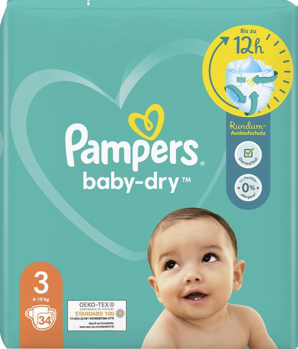 Produktbild Pampers Baby-Dry (Gr. 3, Tragepack, 34 Stück)