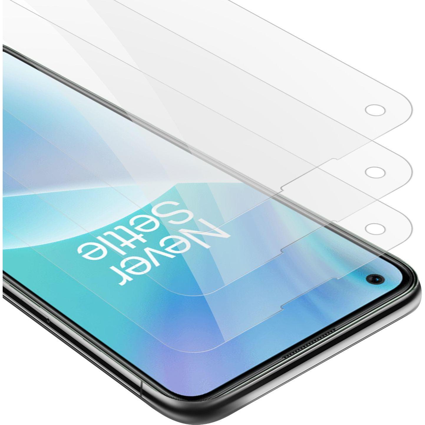 Cadorabo 3x Tempered Schutzglas für OnePlus Nord 2T (3 Stück, OnePlus Nord 2T), Smartphone Schutzfolie, Transparent