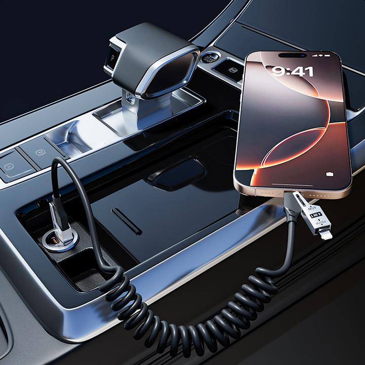 Productafbeelding Dudao L20 Pro 4-in-1 USB-A / USB-C - Lightning / USB-C Kabel - Schwarz (1.50 m, 65 W)