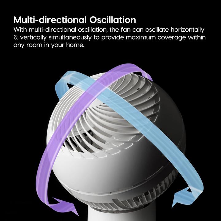 Actual product image Iris Ohyama Oszillierender Tischventilator mit Fernbedienung (30 dB)