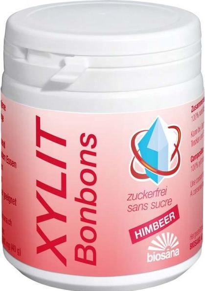 Produktbild Biosana Xylit Bonbons Himbeer (80 Stk., 40 g)