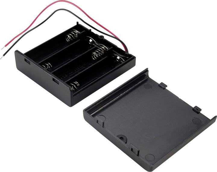 Tru Components SBH341-1A Batteriehalter 4x Mignon (AA) Kabel